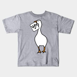 White Goose with Stolen Vote Message Kids T-Shirt